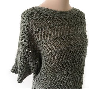 Chico’s crochet open knit dolman boatneck sweater